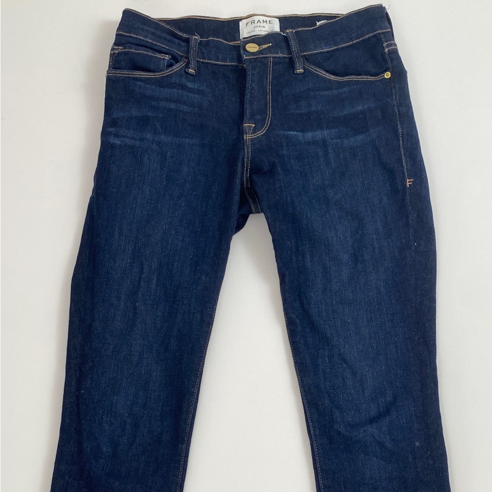 FRAME DENIM Jeans Le Skinny De Jeanne Medium Dark Wash Stretch Mid Rise size 27